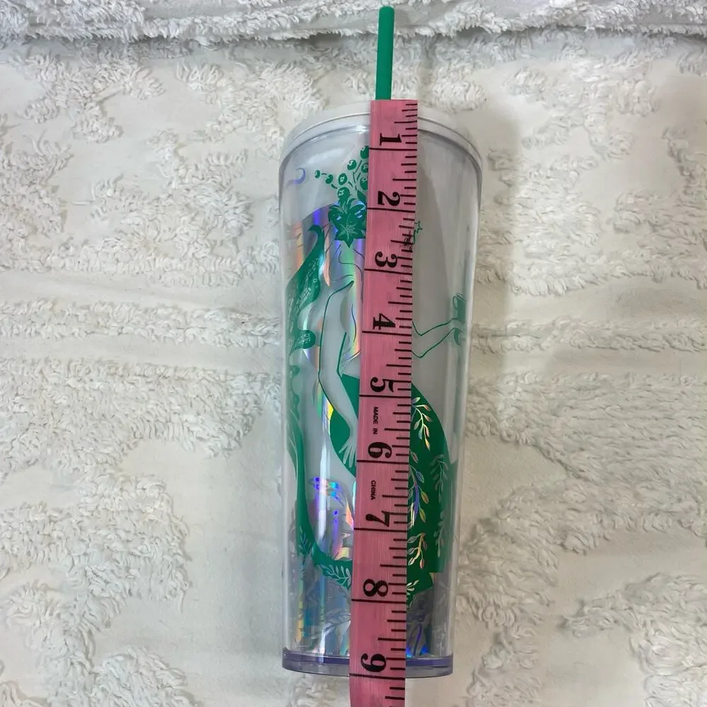 STARBUCKS Trademark Siren Logo Tumbler Collectable Green Iridescent Sz 24oz